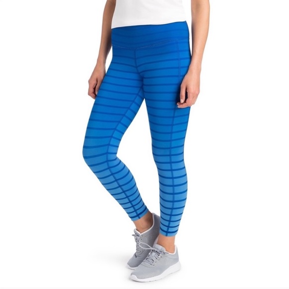 VINEYARD VINES Royal Ocean Blue Dip Dye Stripe Performance Leggings - Picture 1 of 7